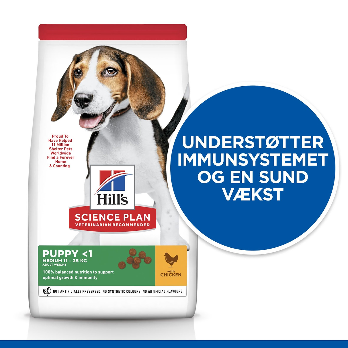 Hill's Science Plan hvalpefoder - Tørfoder til mellemstore hvalpe på op til 1 år med kylling