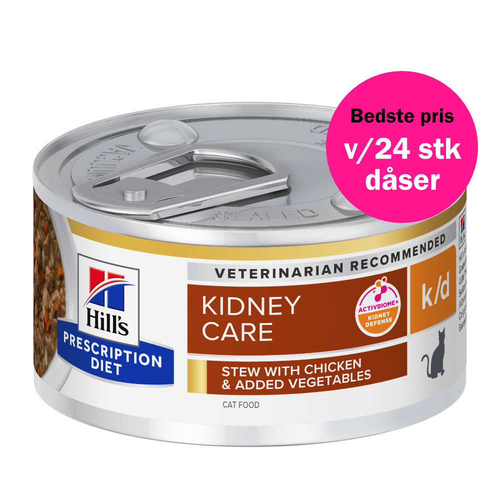 Hill’s Prescription Diet k/d Stew til katte med kylling & grøntsager | Nyrestøttende vådfoder