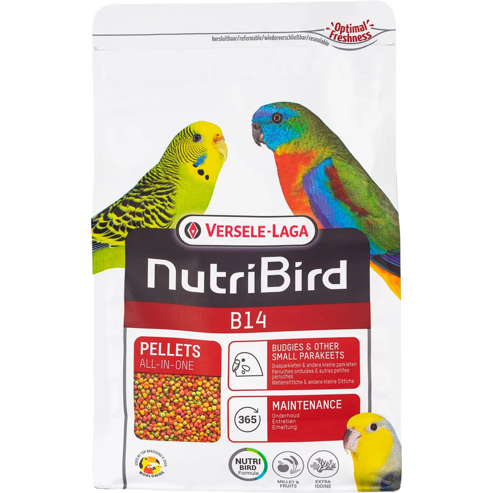 NUTRIBIRD B14 TROPICAL 800g | Versele-Laga Optimal Pellets: Videnskabeligt godkendt foder til undulater og andre små parakitter