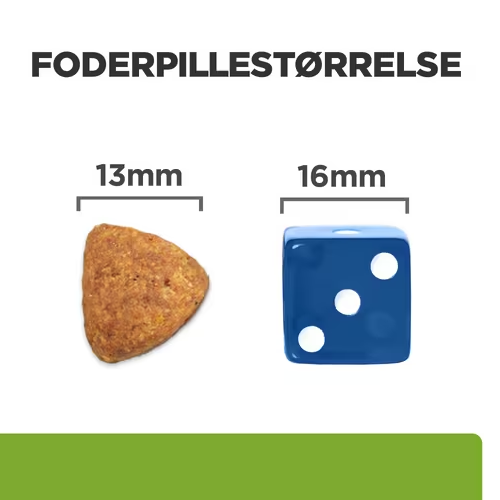 Et billede af en terning og et stykke papir med Hill's PRESCRIPTION DIET Metabolic Weight Management tørfoder til hunde med kylling nøgleord.