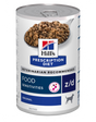 Hills Prescription Diet z/d Food Sensitivities vådfoder til hunde 370g dåser, et specialiseret hundefoder til foderfølsomme.