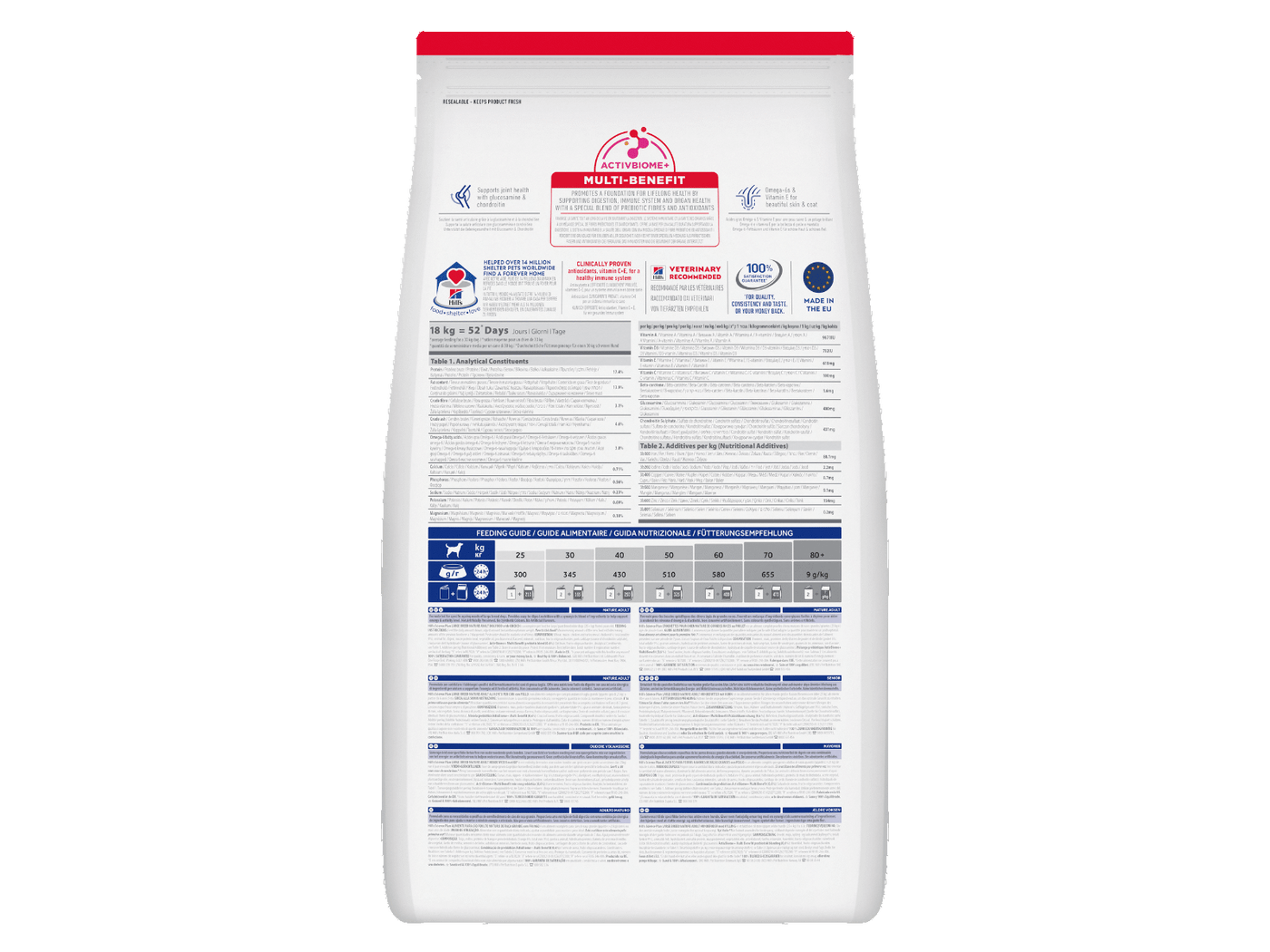 Hill's Science Plan Mature Adult Large Breed Hundefoder Kylling 12 kg - bagside af posen