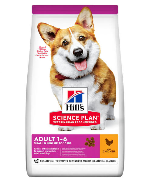 Billede af Hills Science Plan Hills Sciences plan tørfoder til voksne Små & Mindre hunde på 1 til 6 år med kylling og kalkun