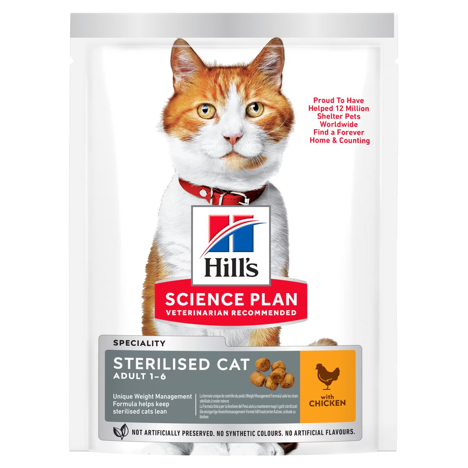 Hill's Sterilised kattemad til katte fra 6 mdr til 6 år vælg mellem Kylling, Tun, And