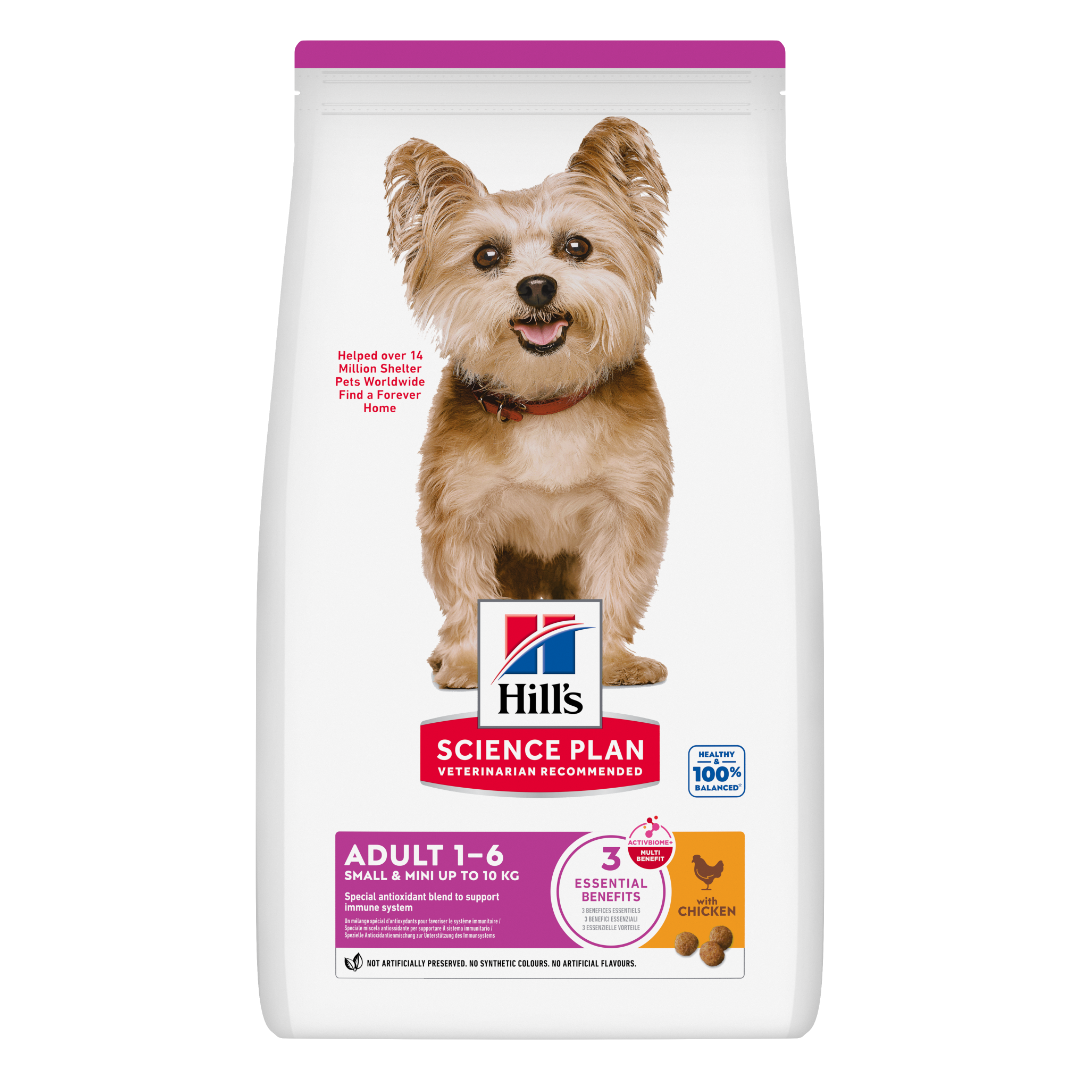 Hills Sciences plan tørfoder til voksne Små & Mindre hunde på 1 til 6 år med kylling og kalkun