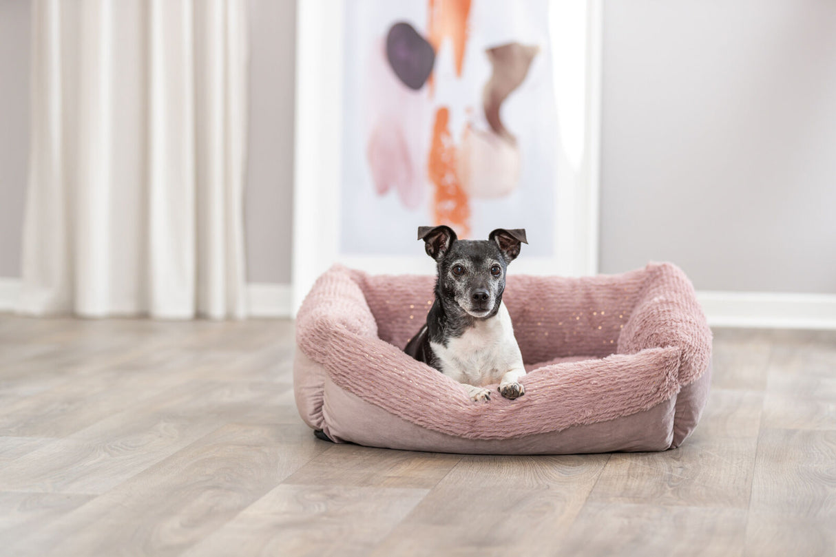 Hundeseng med juleglimmer - Rosa eller Grå