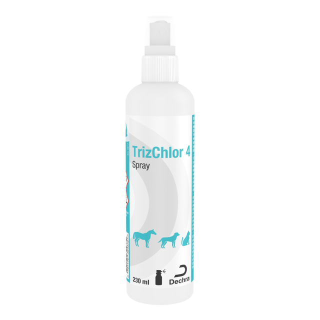 TrizChlor 4 Spray 230ml -  klorhexidin spray til hunde med hudinfektioner