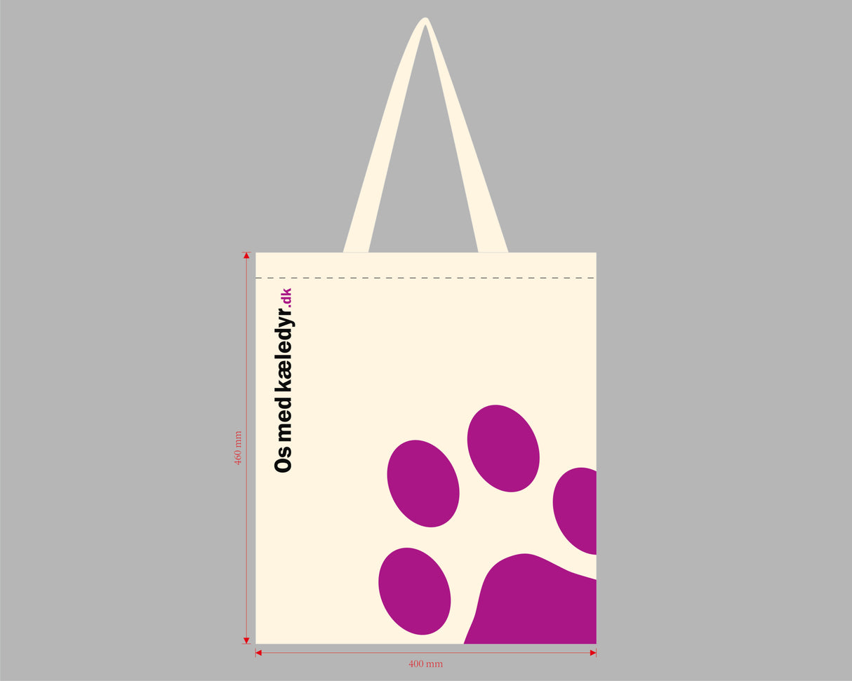 Os med kæledyr - Net - Bomuldsnet med poteaftryk