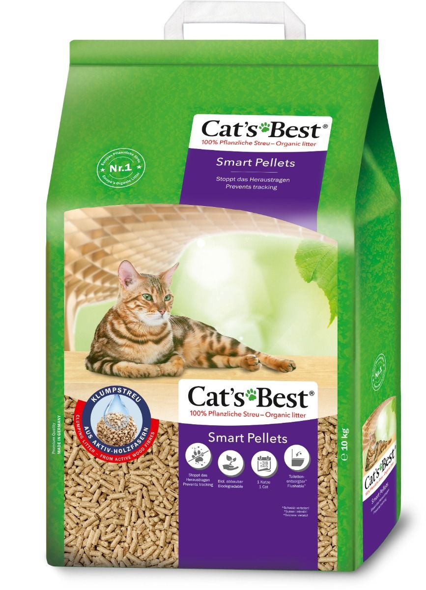 Træpiller smart klumpende, bundlag til Cats Best Smart Pellets kattegrus