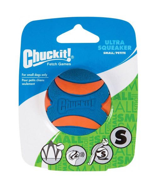 Se Chuckit Chuckit Ultra Squeaker Ball (meget stærk hård gummi) hos Os Med Kæledyr