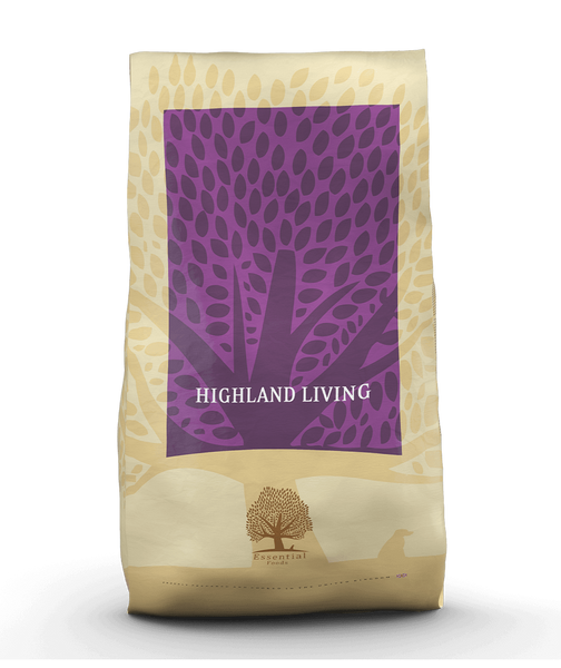 Essential Essential Okse Highland Living, 10kg kornfrit hundefoder med fritgående skotsk angus okse & vildand, til voksne hunde af alle racer