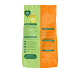 En pose Marsvinfoder Burgess Excel med en orange og grøn emballage, der indeholder næringsstoffer og fibre.