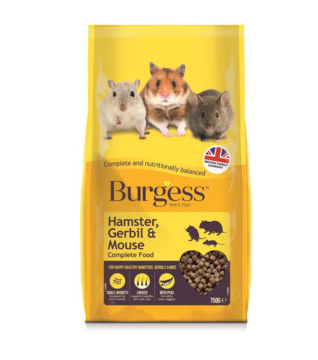 En pose Burgess Super Premium hamster- og marsvinefoder.