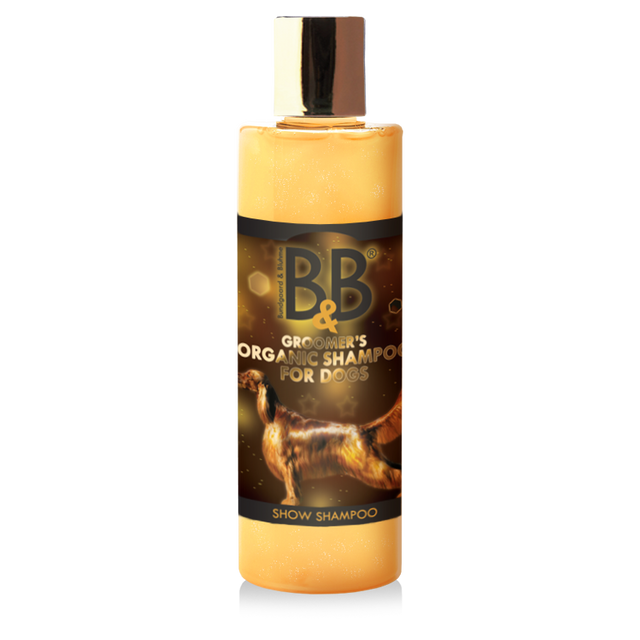 Pelspleje hund og kat - B&B økologisk hundeshampoo, show shampoo med guldstøv - Hvor kæledyr ville handle - Foderboxen.dk