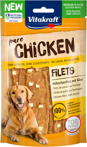 Billede af Vitakraft Vitakraft Chicken Filets - Hundegodbidder, Lækker tørret Kylling med ostebidder i