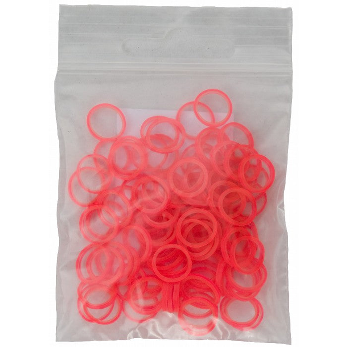 Rød Hårelastikker til hunde, forskellige farver i en plastikpose. (Kw)