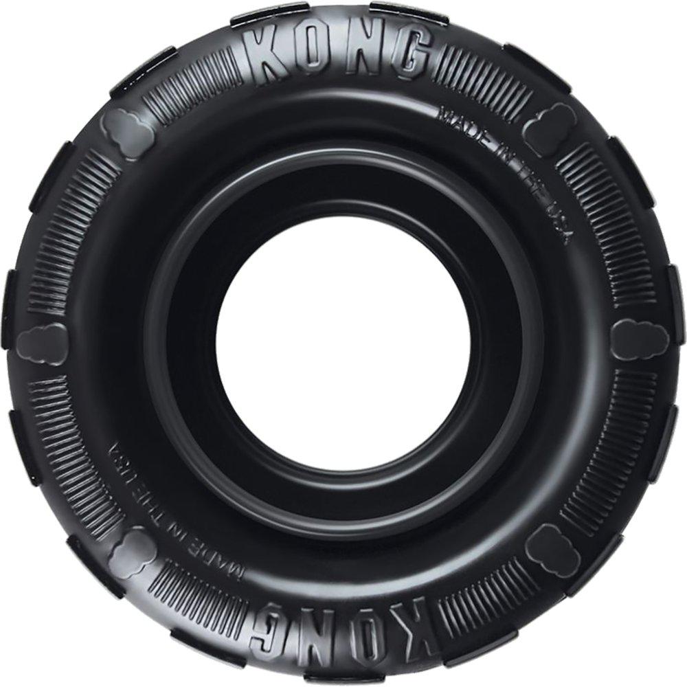 A KONG Tire- Ekstremt slidstærkt Hundelegetøj på hvid baggrund.