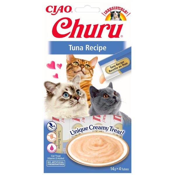 Se CHURU Kattegodbid, Churu Tun, flydende katte snack hos Os Med Kæledyr