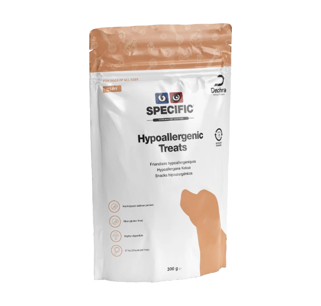 CT-HY Hypoallergenic Treats 300g Godbidden til hunde i alle aldre med allergi.