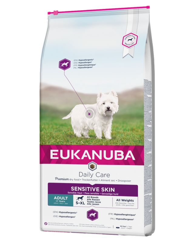 Eukanuba DailyCare Sensitive Skin tørfoder til hunde med sart hud