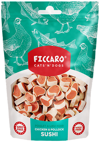 Se FICCARO Hundegodbidder fra FICCARO, kylling & fisk hos Os Med Kæledyr