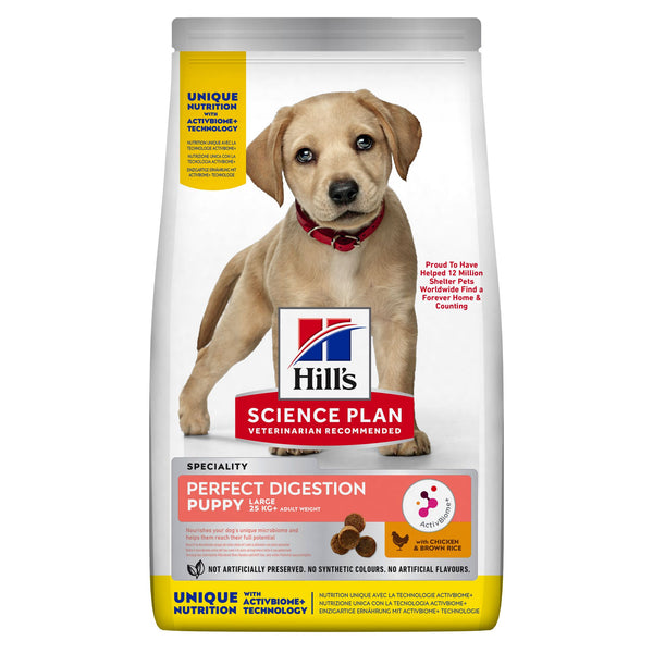 Billede af Hills Science Plan Hills Puppy Perfect Digestion Large with Chicken & Brown Rice 12 kg