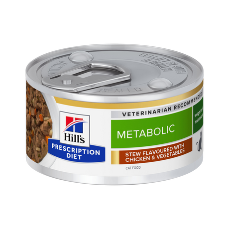 Hill's PRESCRIPTION DIET Metabolic Weight Management Stew kattefoder med kylling 24x82g dåse