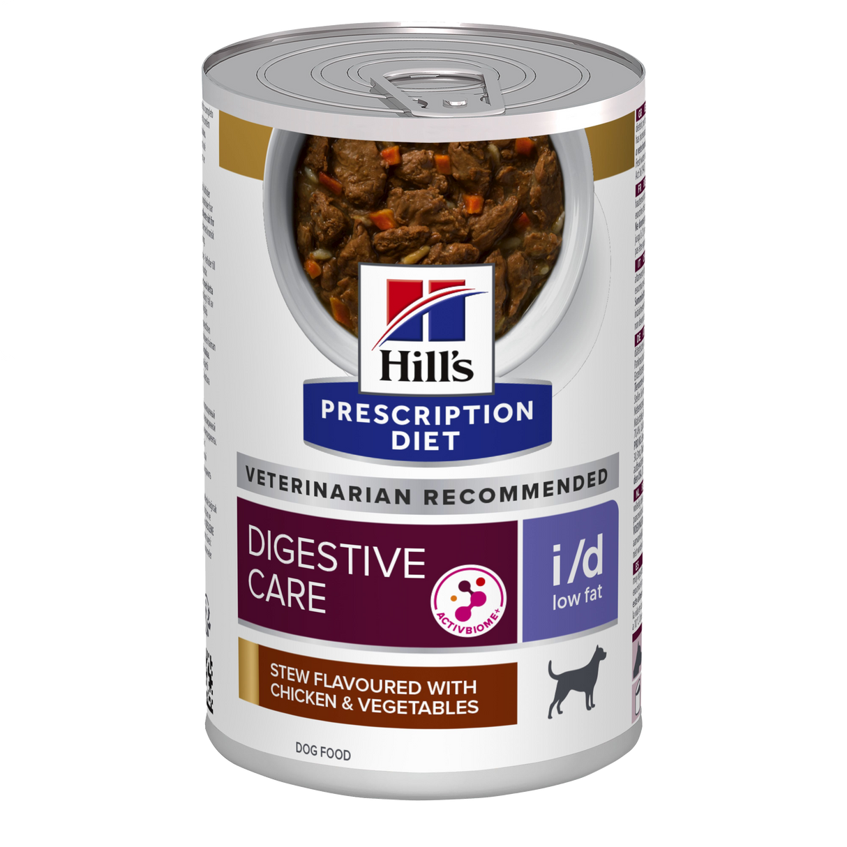 Hill's PRESCRIPTION DIET i/d Low Fat Digestive Care vådfoder til hunde med kylling & tilsatte grøntsager 12x354g dåse