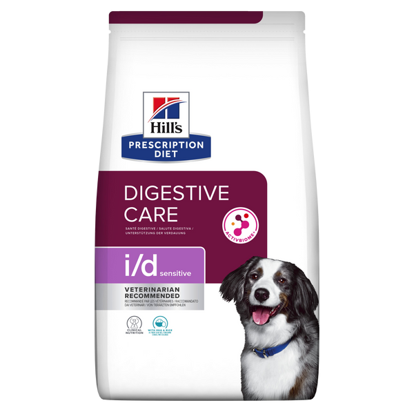 Se Hills Prescription Diet Hill's PRESCRIPTION DIET i/d Sensitive Digestive Care tørfoder til hunde med æg & ris hos Os Med Kæledyr