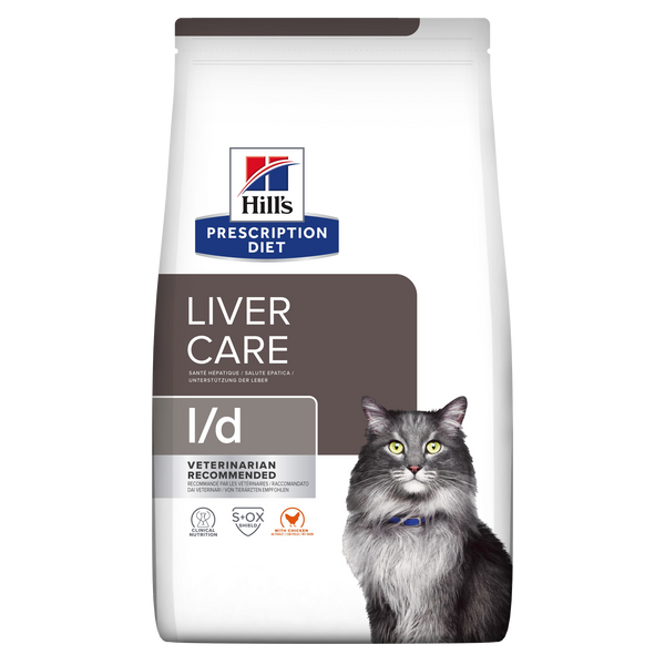 Se Hills Prescription Diet Hill's PRESCRIPTION DIET l/d Liver Care tørfoder til katte med kylling 1.5kg pose hos Os Med Kæledyr