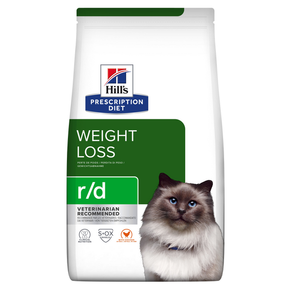 Se Hills Prescription Diet Hill's PRESCRIPTION DIET r/d Weight Reduction tørfoder til katte med kylling hos Os Med Kæledyr
