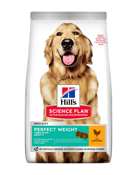 Se Hills Science Plan Hills Perfect weight tørfoder til voksne store hunde m/ kylling hos Os Med Kæledyr