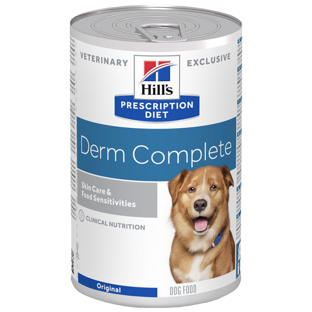 Hill's Prescription diet Derm Complete vådfoder til hunde med allergier, tør hud, kløe, kradsen