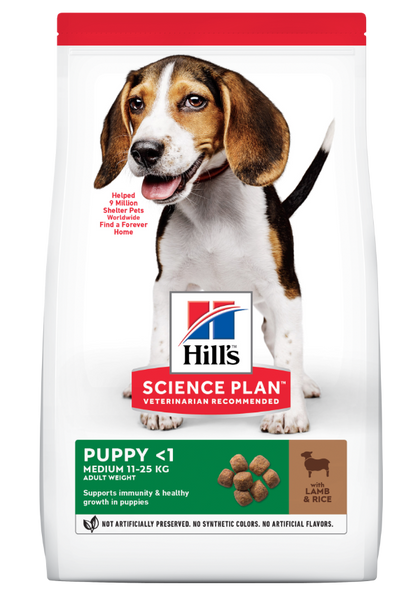 Hill's Science Plan Puppy Medium Breed. Lam & Ris. 12kg.