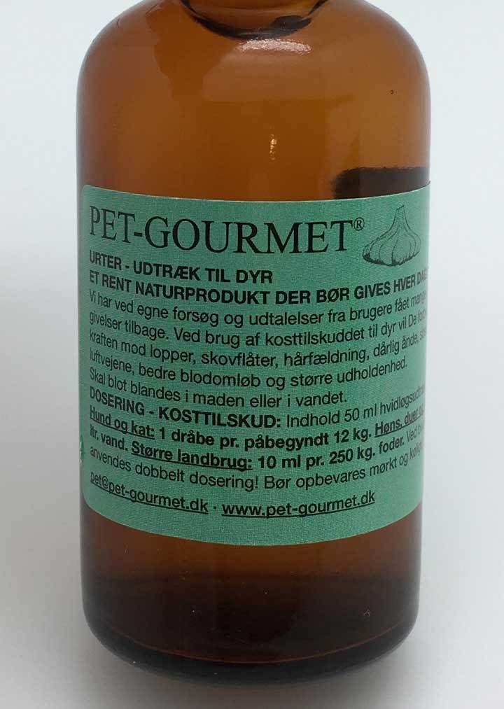 Hvidløgsdråber til dyr fra Pet-Gourmet- godt mod lopper, flåter fældning og godt for huden mm