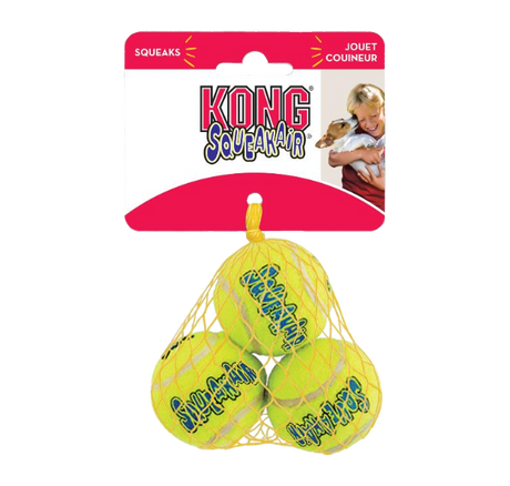 Kong AirDog Squeaker - XS & Small tennisbolde 3 stk.