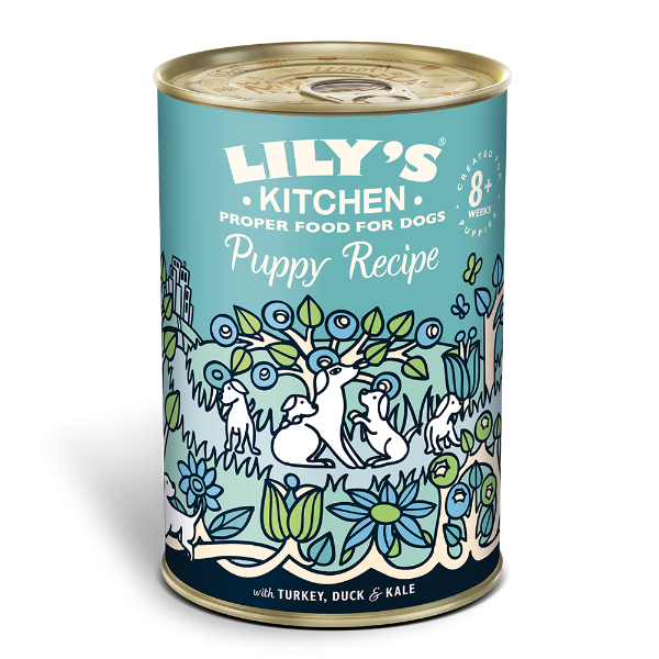 Se Lily's Kitchen Lily´s kitchen - Puppy Recipe - vådfoder til hvalpe med kalkun, and og søde kartofler. hos Os Med Kæledyr
