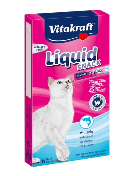 Se Vitakraft Liquid-Snack til katte - den flydende godbid hos Os Med Kæledyr