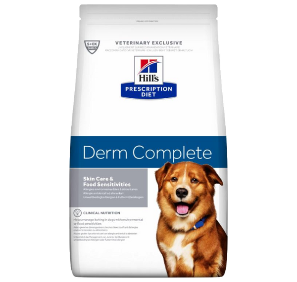 Billede af Hills Prescription Diet Hill's PRESCRIPTION DIET Derm Complete Environmental/Food Sensitivities tørfoder til hunde med æg & ris