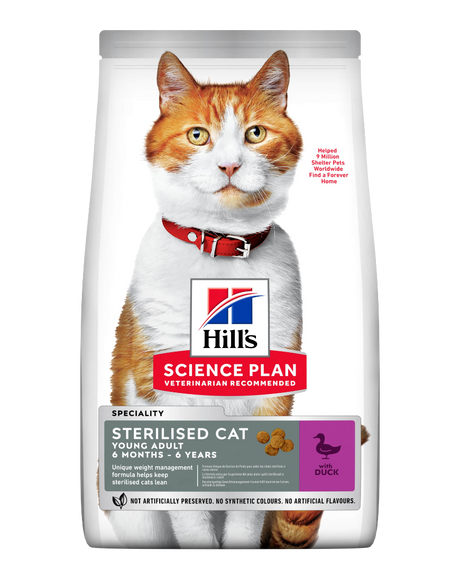 Hill's Science Plan Steriliseret kattemad til steriliserede eller vægttab katte.