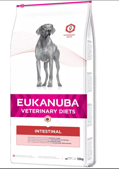 Eukanuba Veterinærdiæter tilbyder en bred vifte af Eukanuba INTESTINAL Hundefoder Veterinærdiæter, der er specielt formuleret til at støtte tarmens sundhed. Vores Eukanuba veterinærdiæter er omhyggeligt udformet til at give optimal ernæring til kæledyr med specifikke diætbehov.