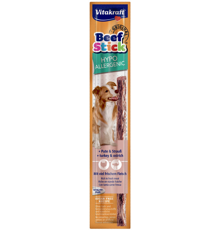 En Vitakraft hypoallergen pakke med Hundegodbid oksepinde til hunde.