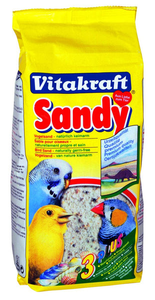 Se Vitakraft Sandy fugle- / papegøjesand hos Os Med Kæledyr