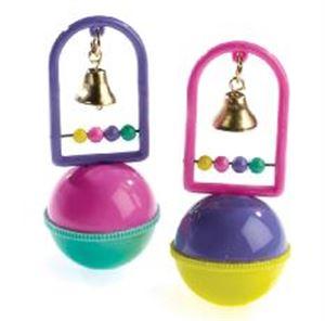 To klassiske farverige bolde med klokker på, klar til at blive samlet op og leget med.