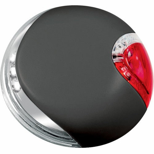 En sort og rød flexi LED cykelbaglygte.