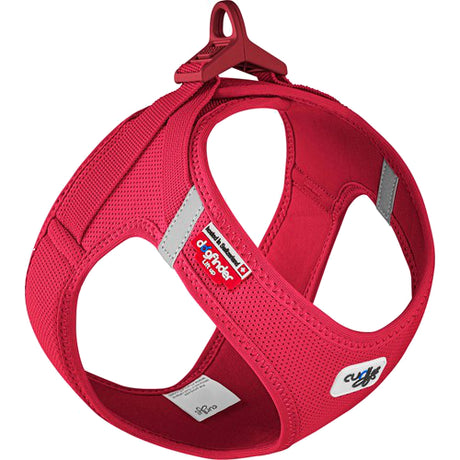 En justerbar CURLI VEST SELE CLASP AIR-MESH RØD hundesele med en åndbar pasform.