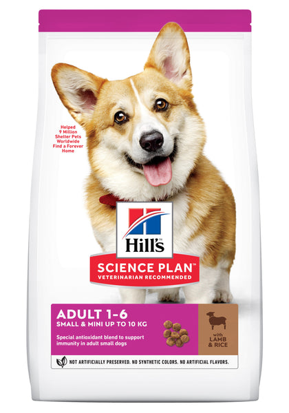 Se Hills Science Plan Hills science plan tørfoder til voksne små hunde på 1 til 6 år med lam og ris hos Os Med Kæledyr