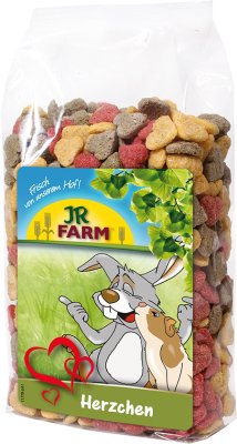 Se JR Farm Gnaversnacks fra JR farm snack hjerter i pose hos Os Med Kæledyr
