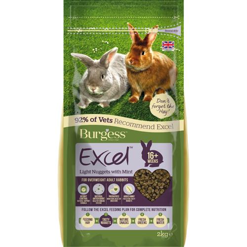 En pose Burgess Excel Light Mint kaninmad med Kanin vægtkontrol.