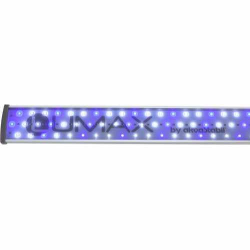 En blå Akvarie LUMAX LED lysstang fra Akvastabil med ordet Lumax på.